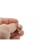 Vintage craft Earrings Zircon 14K Rose gold cec003r